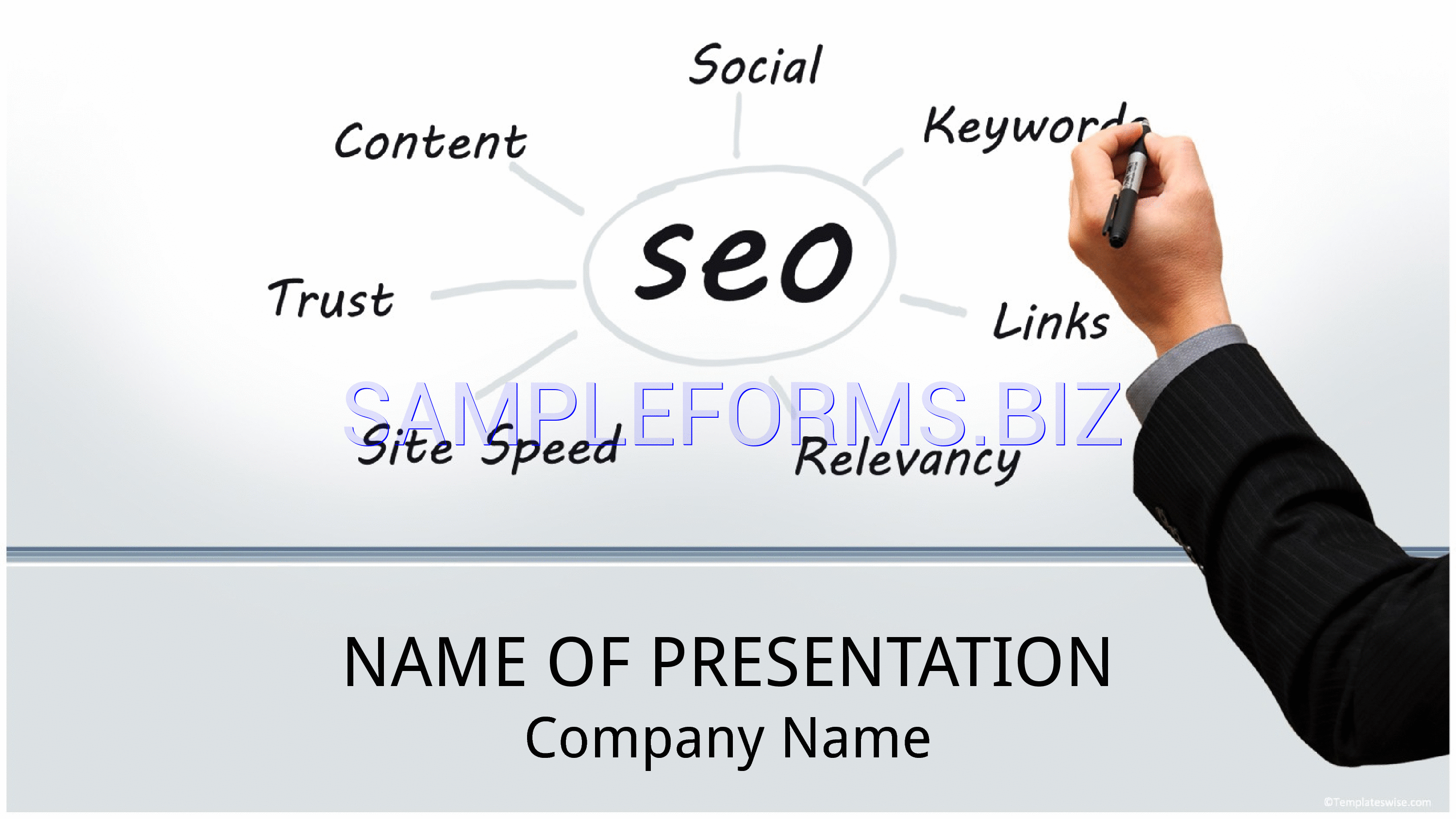 Preview free downloadable Awesome Powerpoint Template - SEO in PDF (page 1)